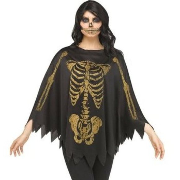 Skeleton Voodoo Poncho - Mardi Gras - Costume - Women - One Size